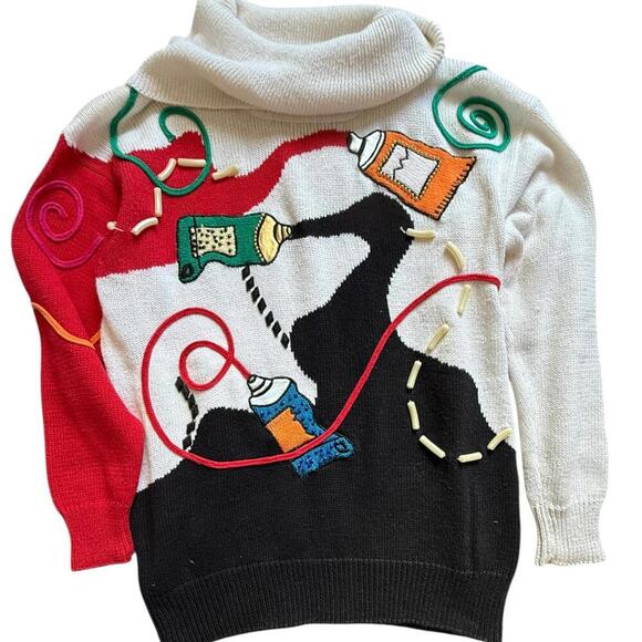 Spree International 1990 Abstract Art Sweater – Size Small - Picture 1 of 8